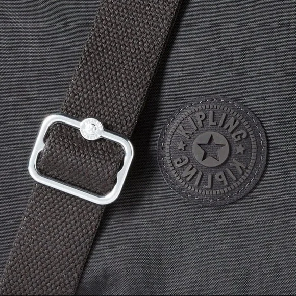 Kipling Eleva Convertible Tote Crossbody Black Nylon Bag w/  Monkey Charm - Picture 9 of 13